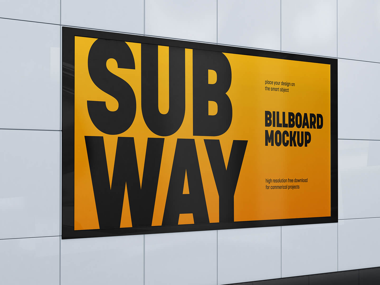 Free Subway Billboard Mockup PSD