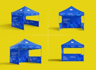 Free Portable Gazebo Canopy Tent Mockup PSD