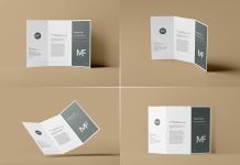 Free Stand-Up Tri-Fold Brochure Mockup PSD Files