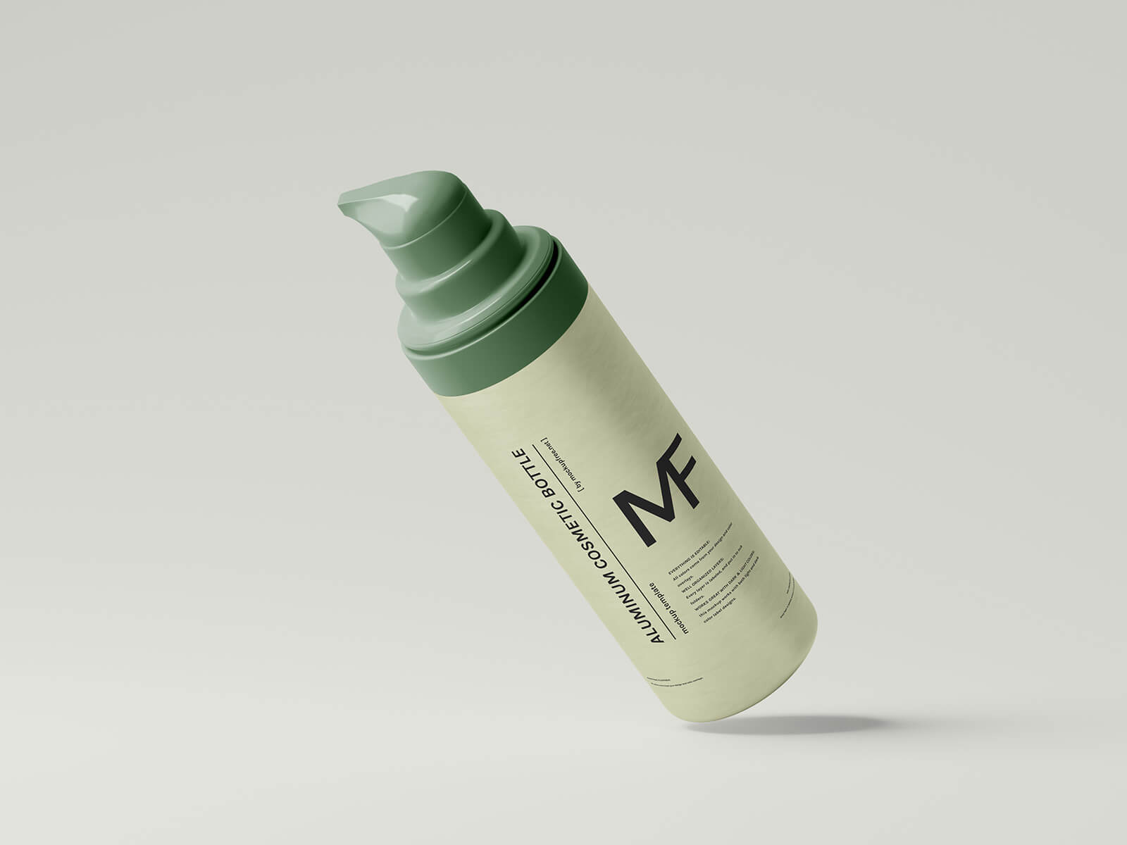 8 Free Airless Pump Bottle Mockup PSD Set For Cosmetic Products