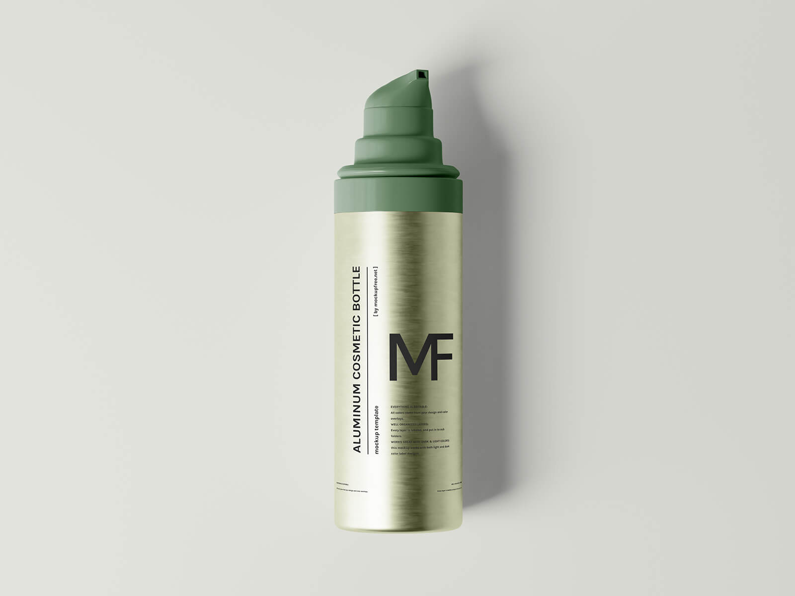 8 Free Airless Pump Bottle Mockup PSD Set For Cosmetic Products