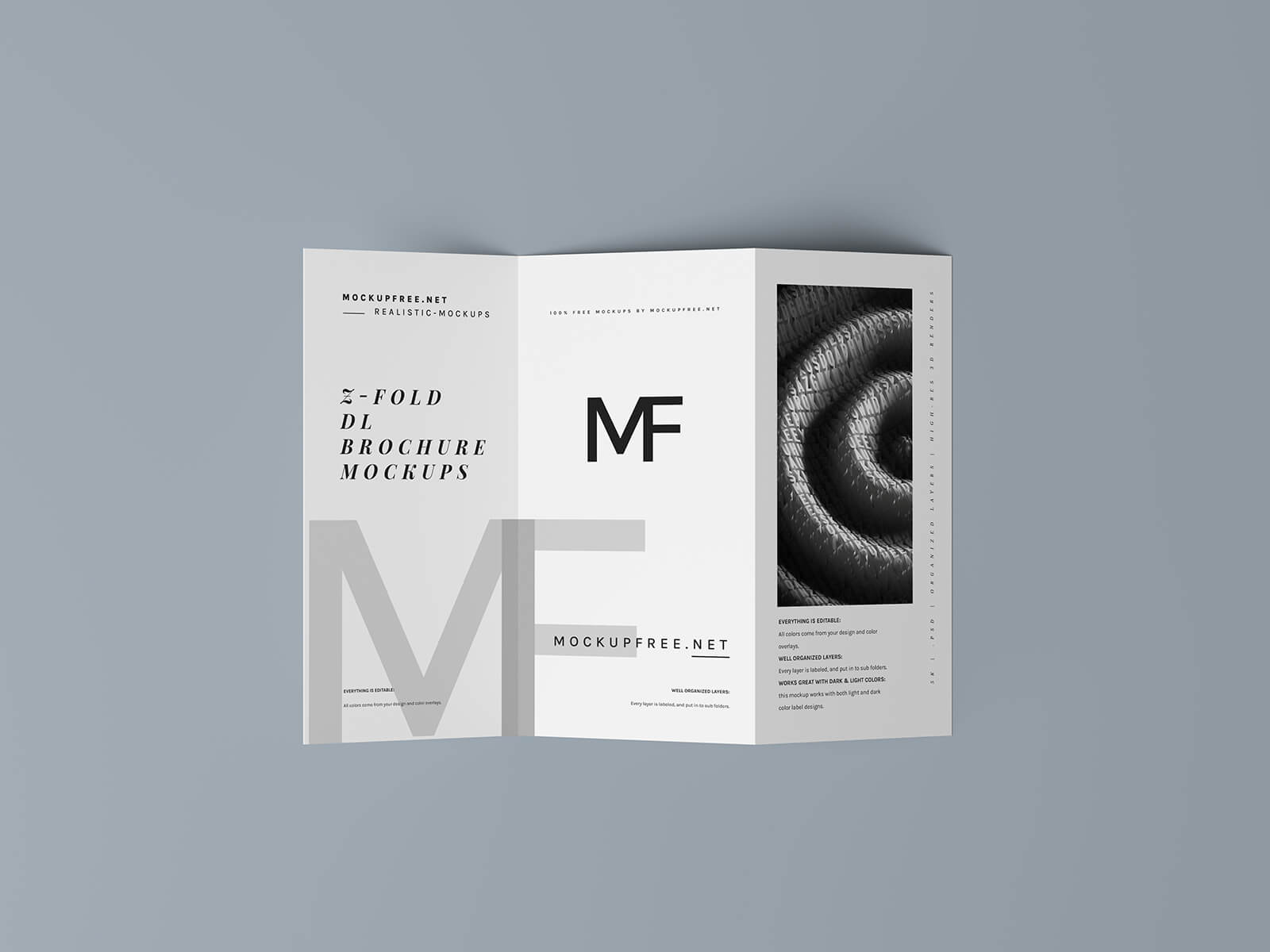 Free DL Z-Fold Brochure Mockup PSD