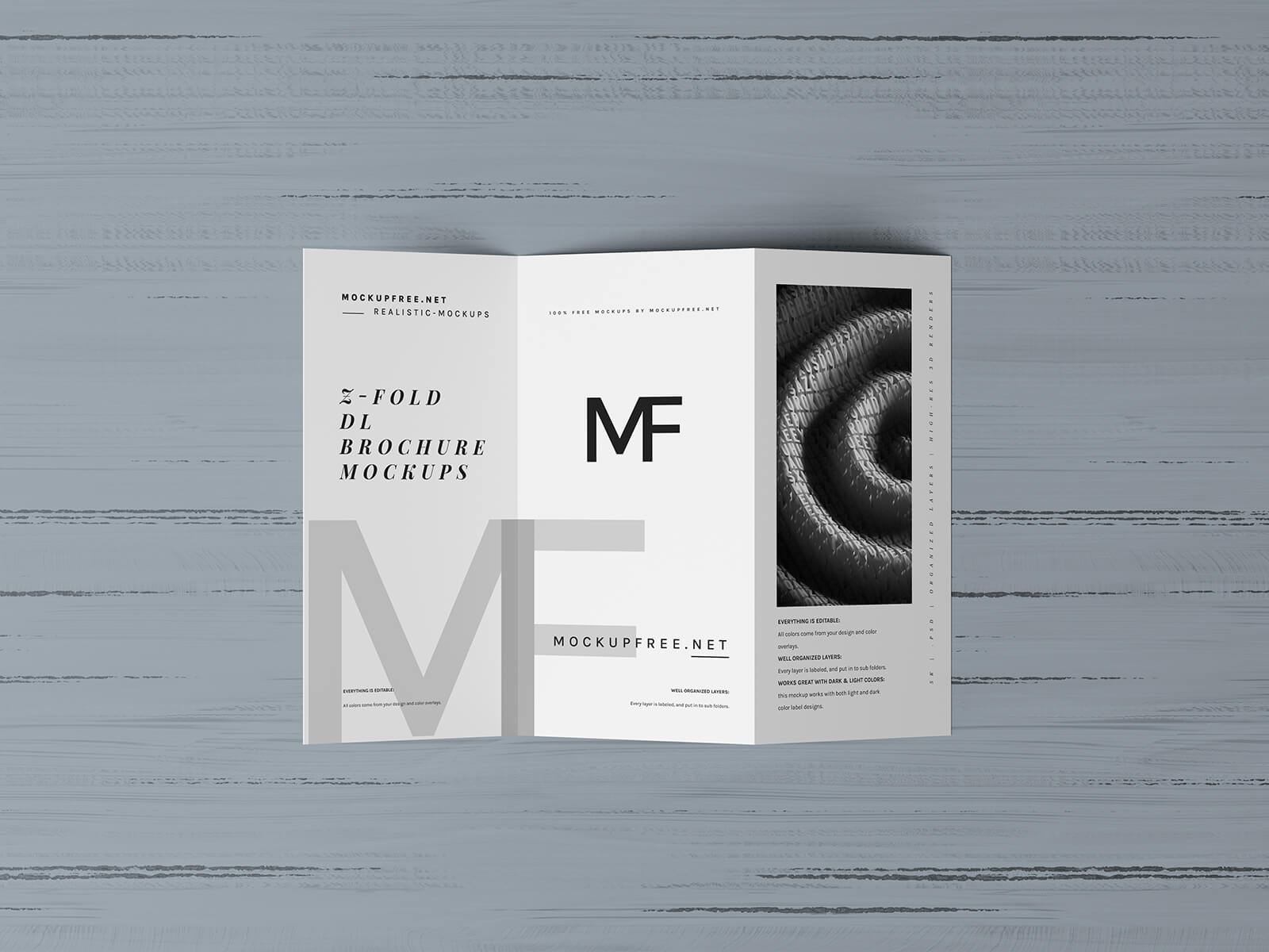 Free DL Z-Fold Brochure Mockup PSD