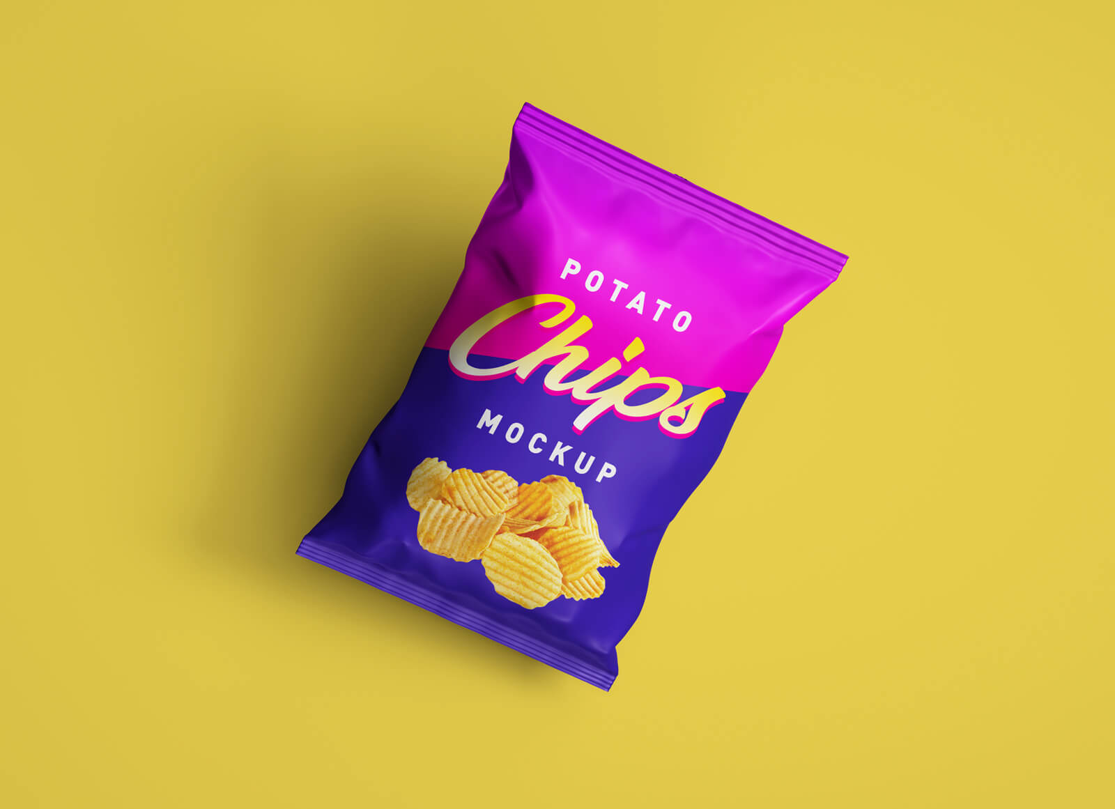 Free Chips Plastic Bag Mockup PSD