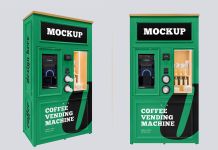 Free Coffee Vending Machine Mockup PSD