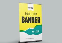 Free Large Roll-Up Banner Mockup PSD