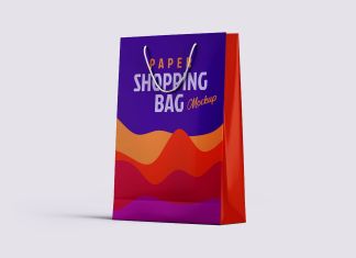 Free Paper Luxury Brand Shopping Bag Mockup PSD