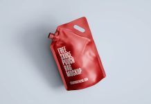 Free Sauce Standing Pouch Mockup PSD