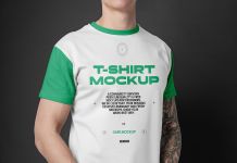 Free Short Sleeves Front T-Shirt Mockup PSD
