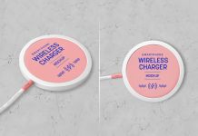 Free Smartphone Wireless Charger Mockup PSD