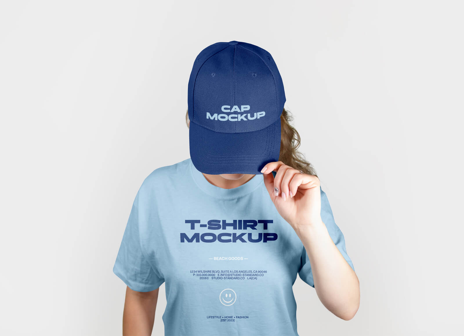 Free Snapback Hat T Shirt Mockup PSD Good Mockups