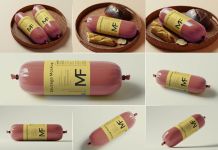 Free Baloney Sausage Packaging Mockup PSD