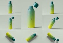 Free Travelling Plastic Water Bottle Mockup PSD set