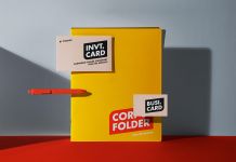 Free Folder, Business Card & Invite Stationery Mockup PSD