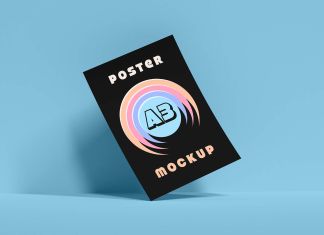 Free Floating A3 Poster Mockup PSD