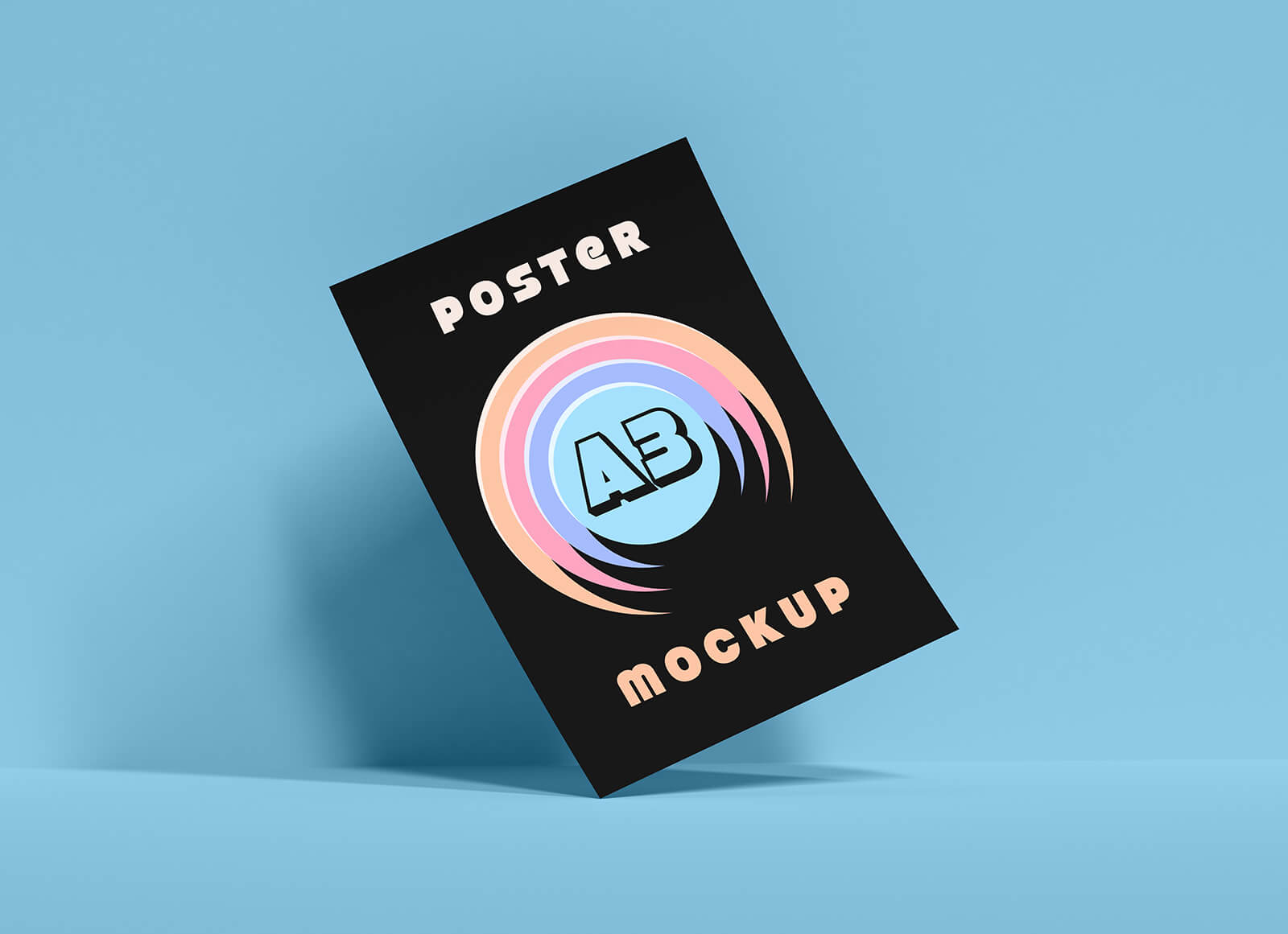 Premium PSD  Editable a3 paper poster display mockup psd on floor