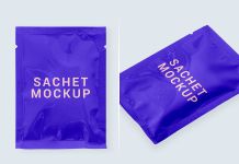 Free Foil Sachet Mockup PSD
