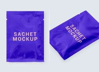 Free Foil Sachet Mockup PSD