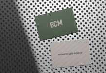Free Metal Background Business Card Mockup PSD