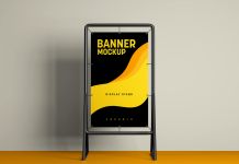 Free-Outdoor-Poster-Banner-Display-Stand-Mockup-PSD