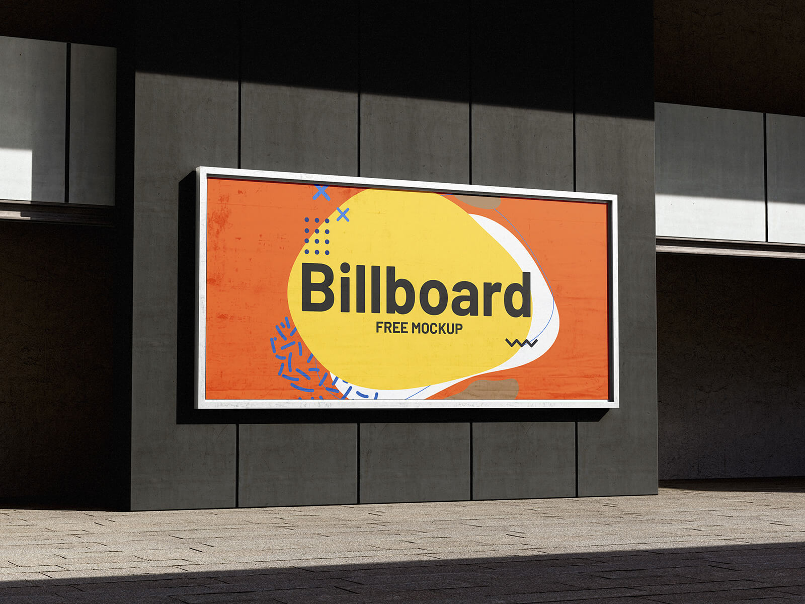 Free Outdoor Street Wall Billboard Mockup PSD