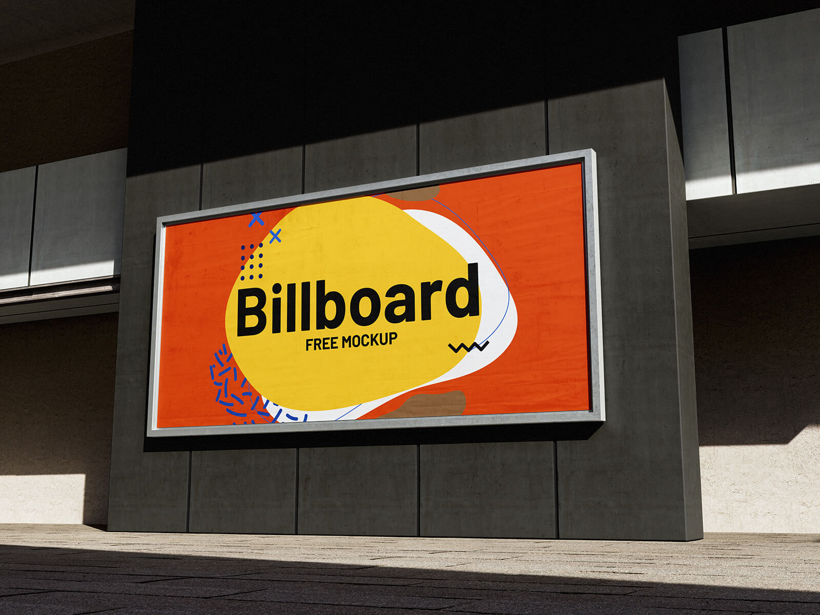 Free Outdoor Street Wall Billboard Mockup PSD