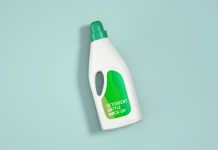 Free Plastic Detergent Bottle Mockup PSD