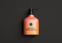 Free Sanitizer / Body Lotion Spray Bottle Mockup PSD