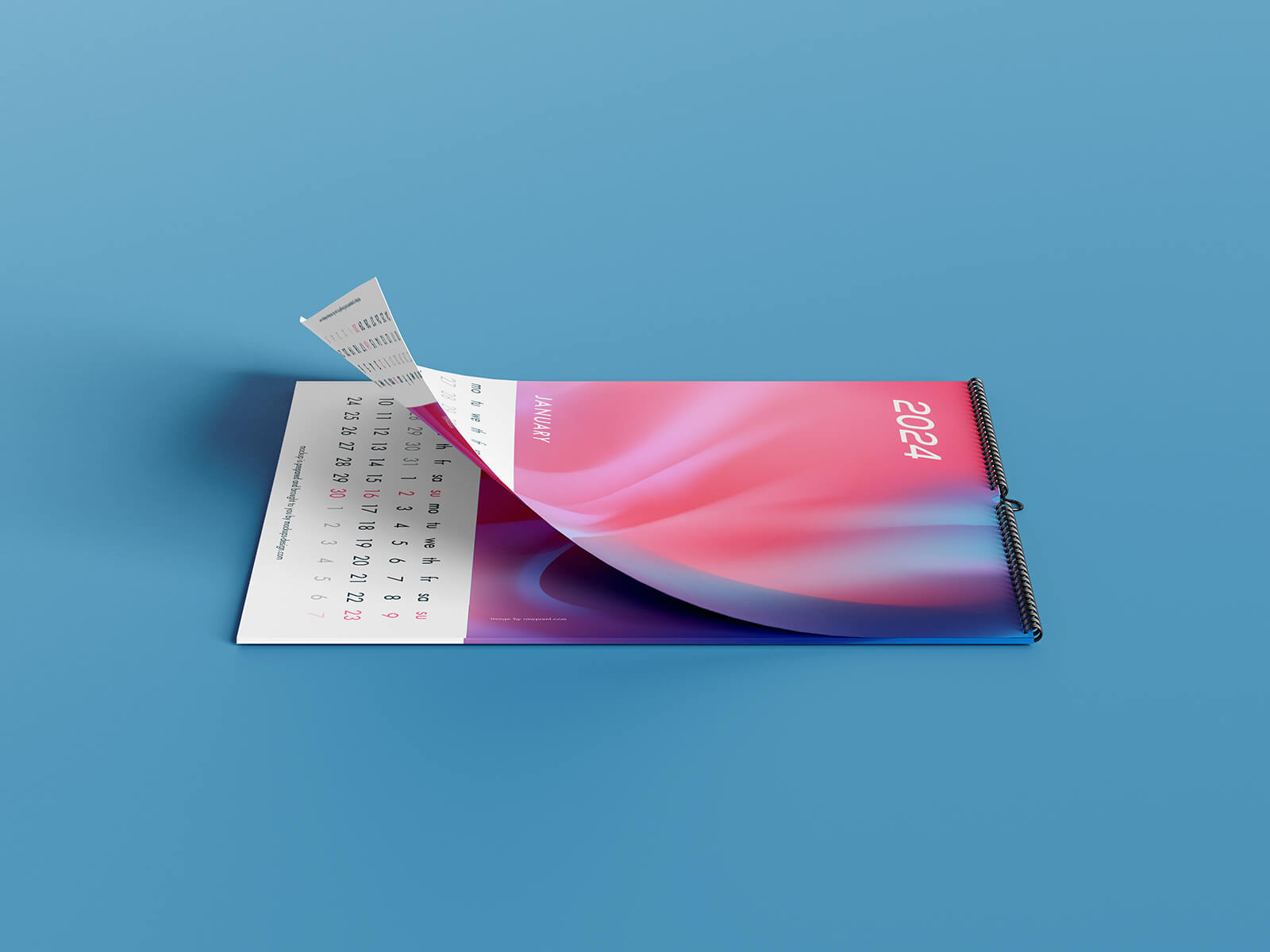 Free Square Wall Calendar 2024 Mockup