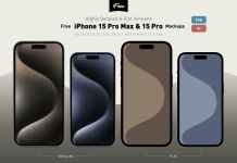 Free iPhone 15 Pro Max Mockup PSD & Vector Ai Files