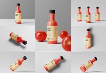10 Free Tomato Sauce Bottle Mockup PSD