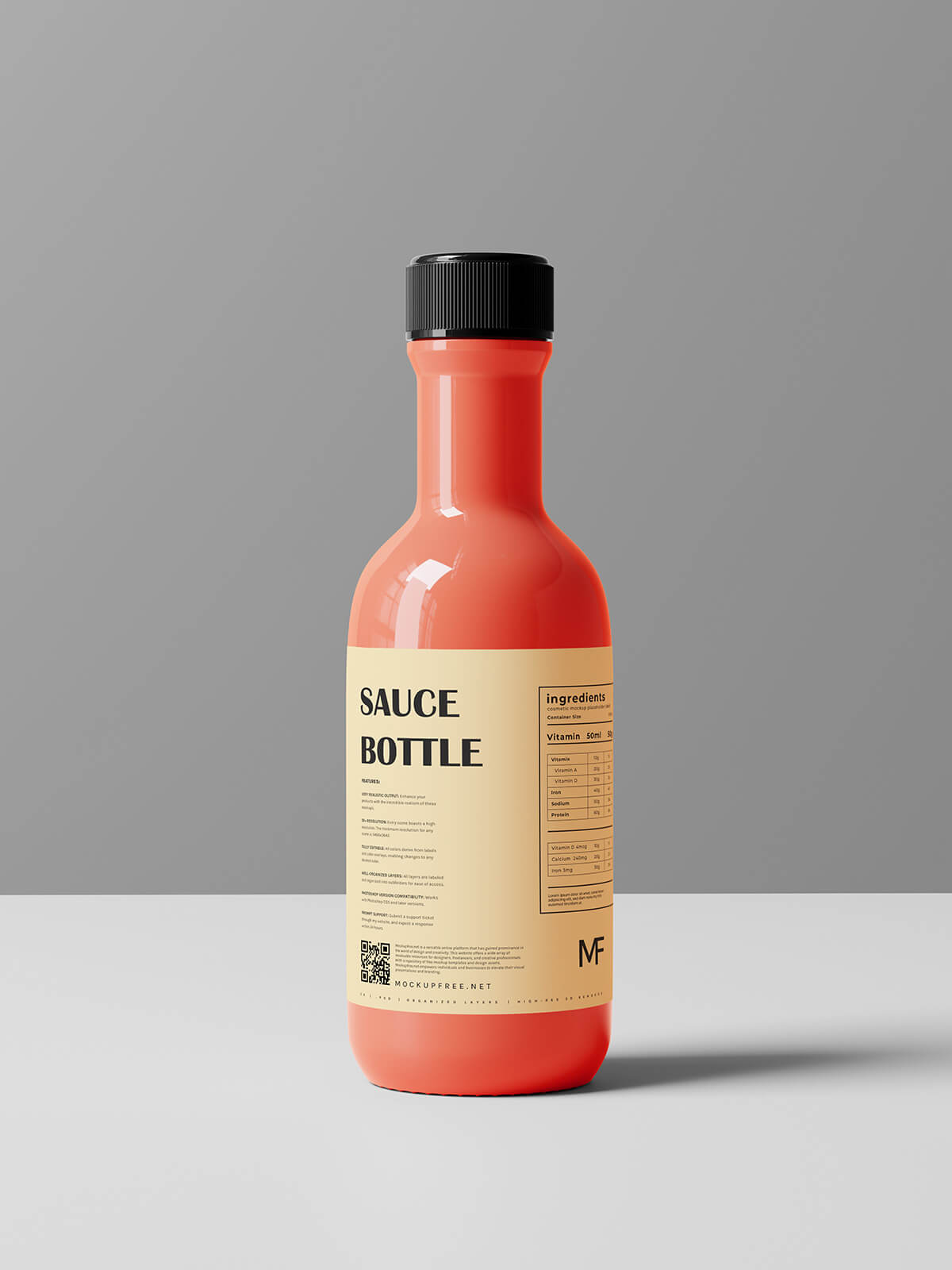 10 Free Tomato Sauce Bottle Mockup PSD