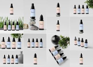 14 Free Cosmetic Bottle Mockup PSD