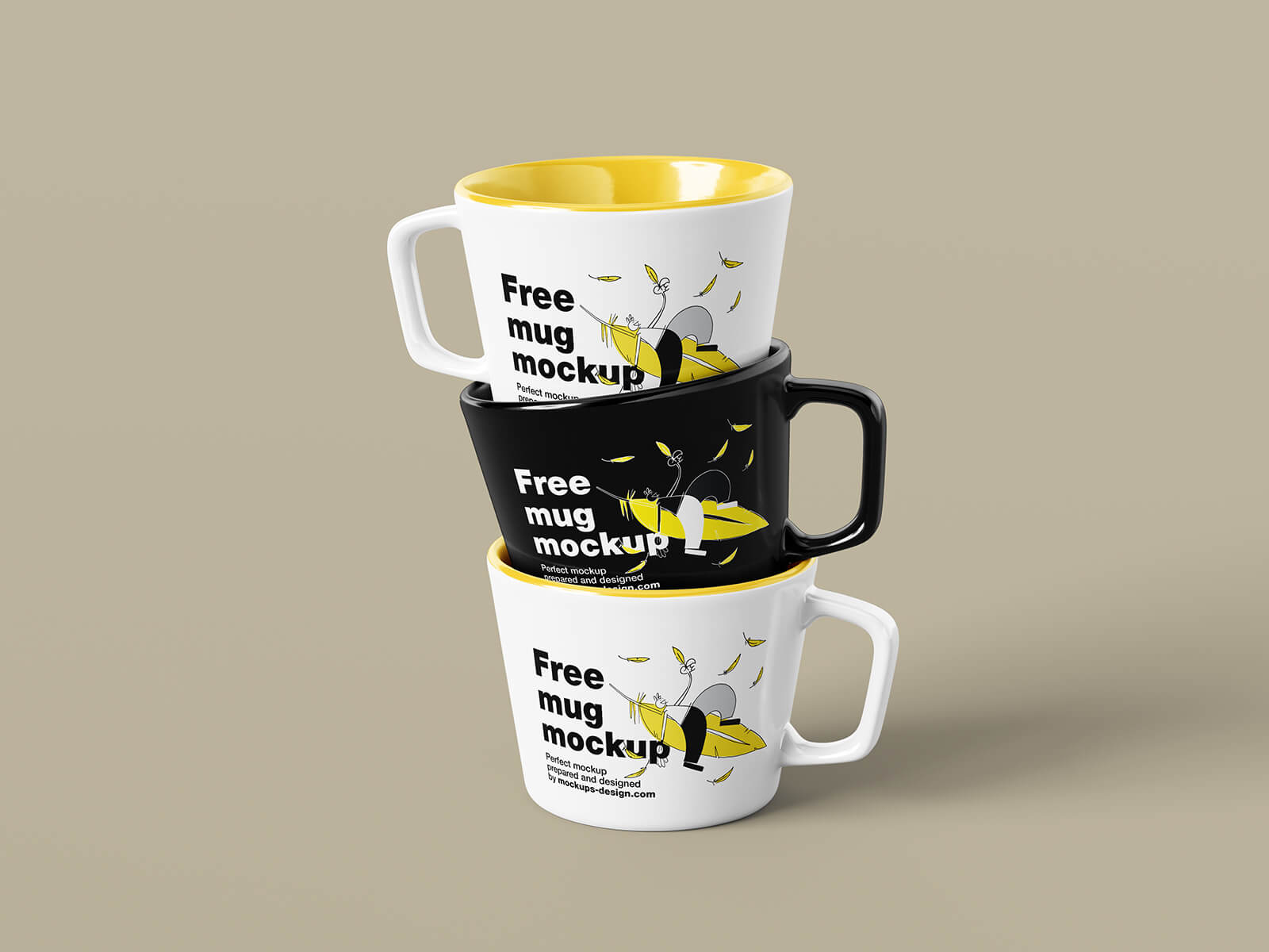 5 Free Small Size Low Cup Mug Mockup PSD Files