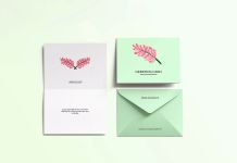 Free-Bi-Fold-Greeting-Card-With-Envelope-Mockup-PSD