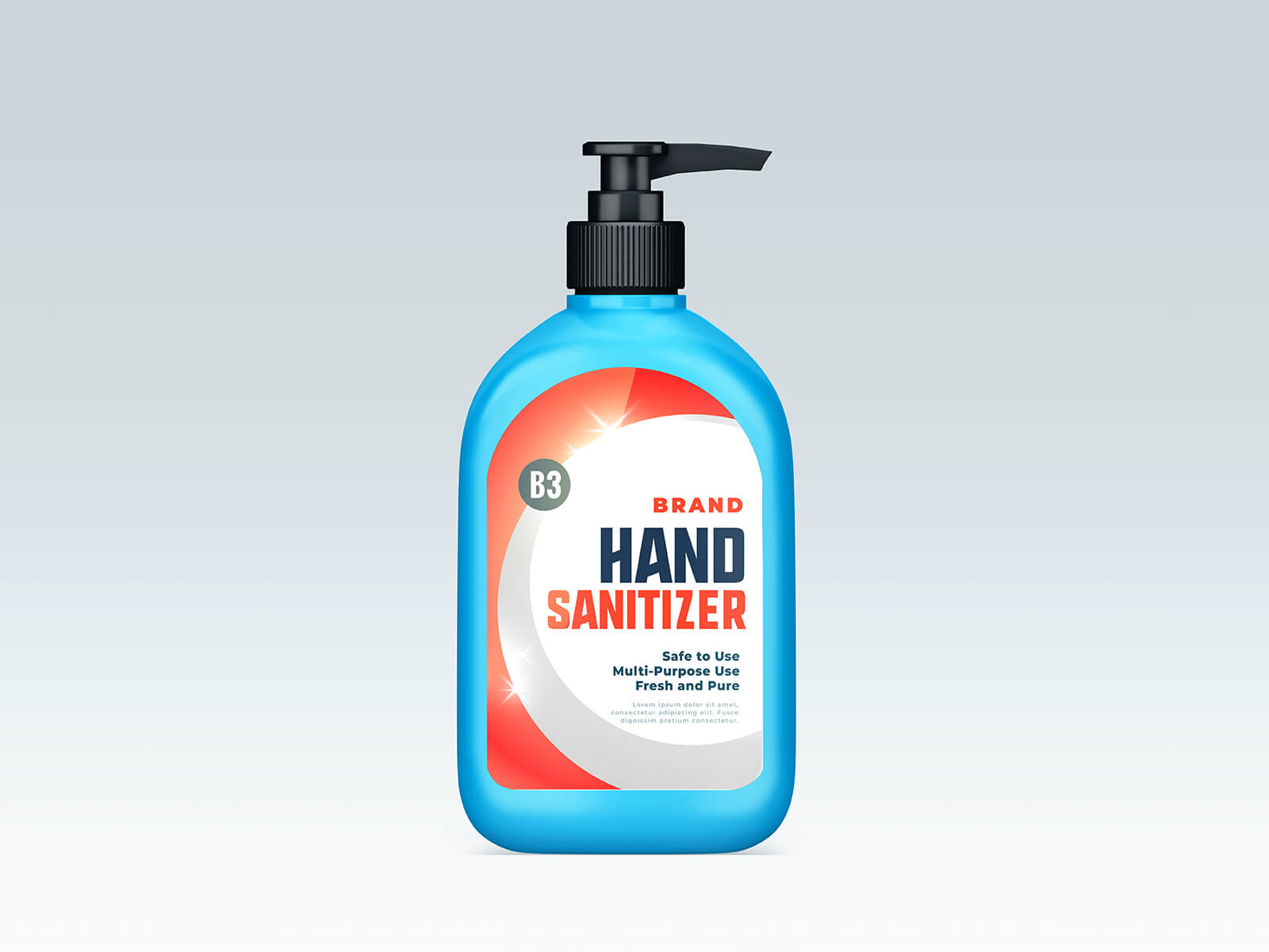 Free Liquid Hand Sanitizer Pump Bottle Mockup PSD