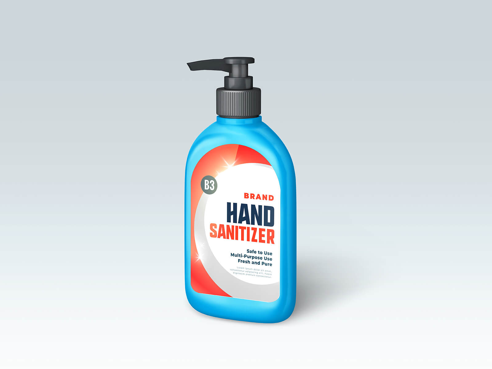 Free Liquid Hand Sanitizer Pump Bottle Mockup PSD