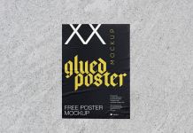 Free-Glued-On-Wall-Poster-Mockup-PSD