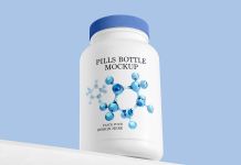 Free Plastic Matte Pills Bottle Mockup PSD