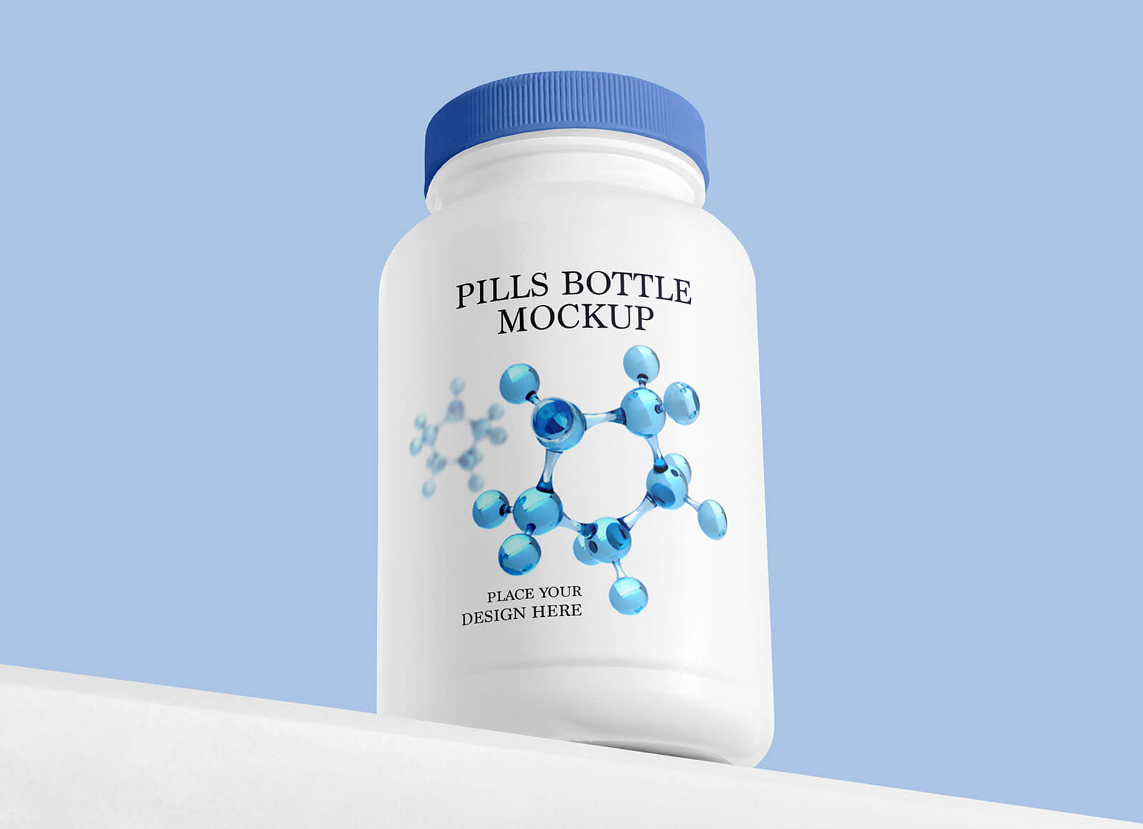 Free Plastic Matte Pills Bottle Mockup PSD