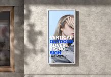 Free Vertical Outdoor Advertising Sign Mockup PSD