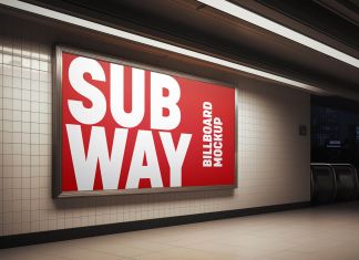 Free Subway Horizontal Billboard Mockup
