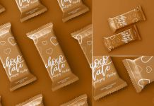 3 Free Chocolate / Candy Bar Packaging Mockup PSD