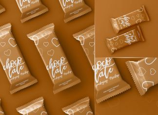 3 Free Chocolate / Candy Bar Packaging Mockup PSD