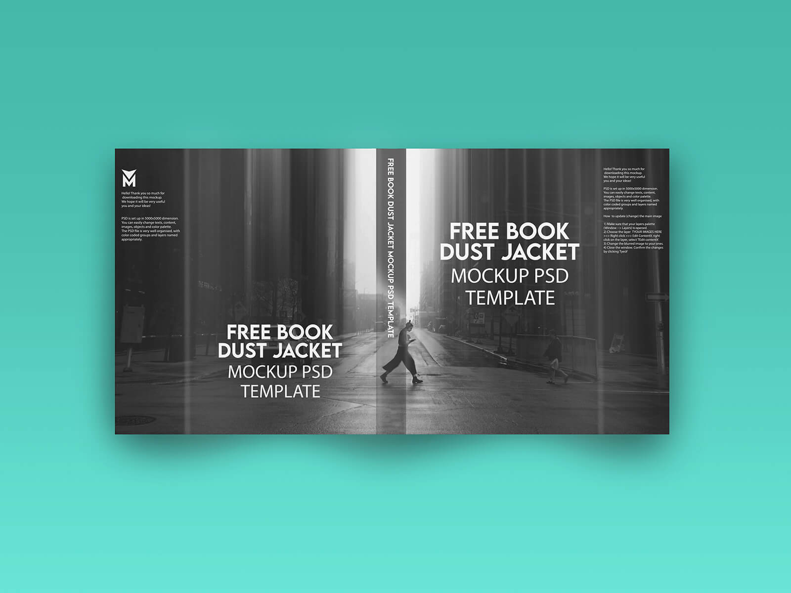Free Book Dust Jacket Mockup PSD