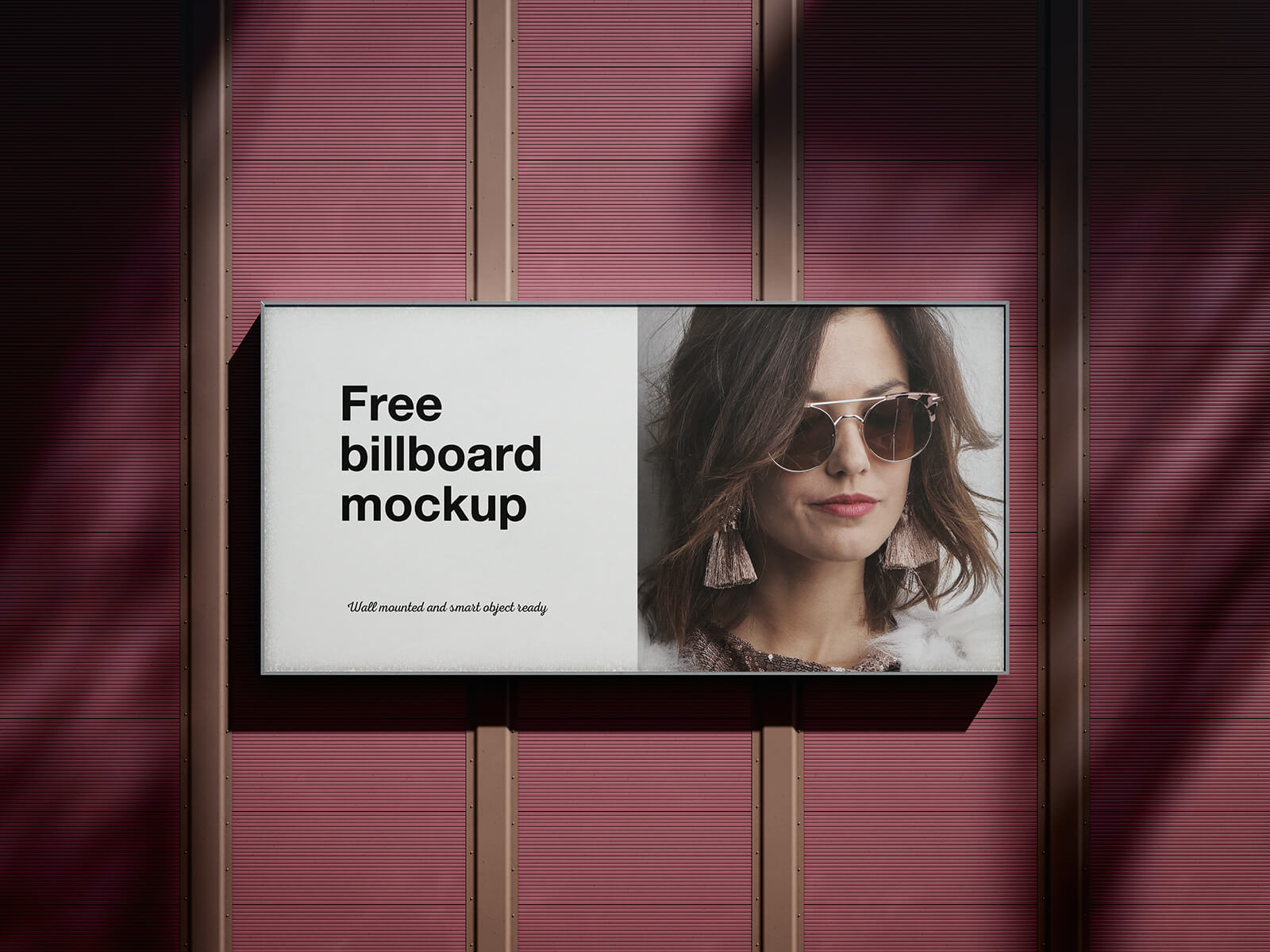 Free Customizable Mounted Billboard Mockup PSD