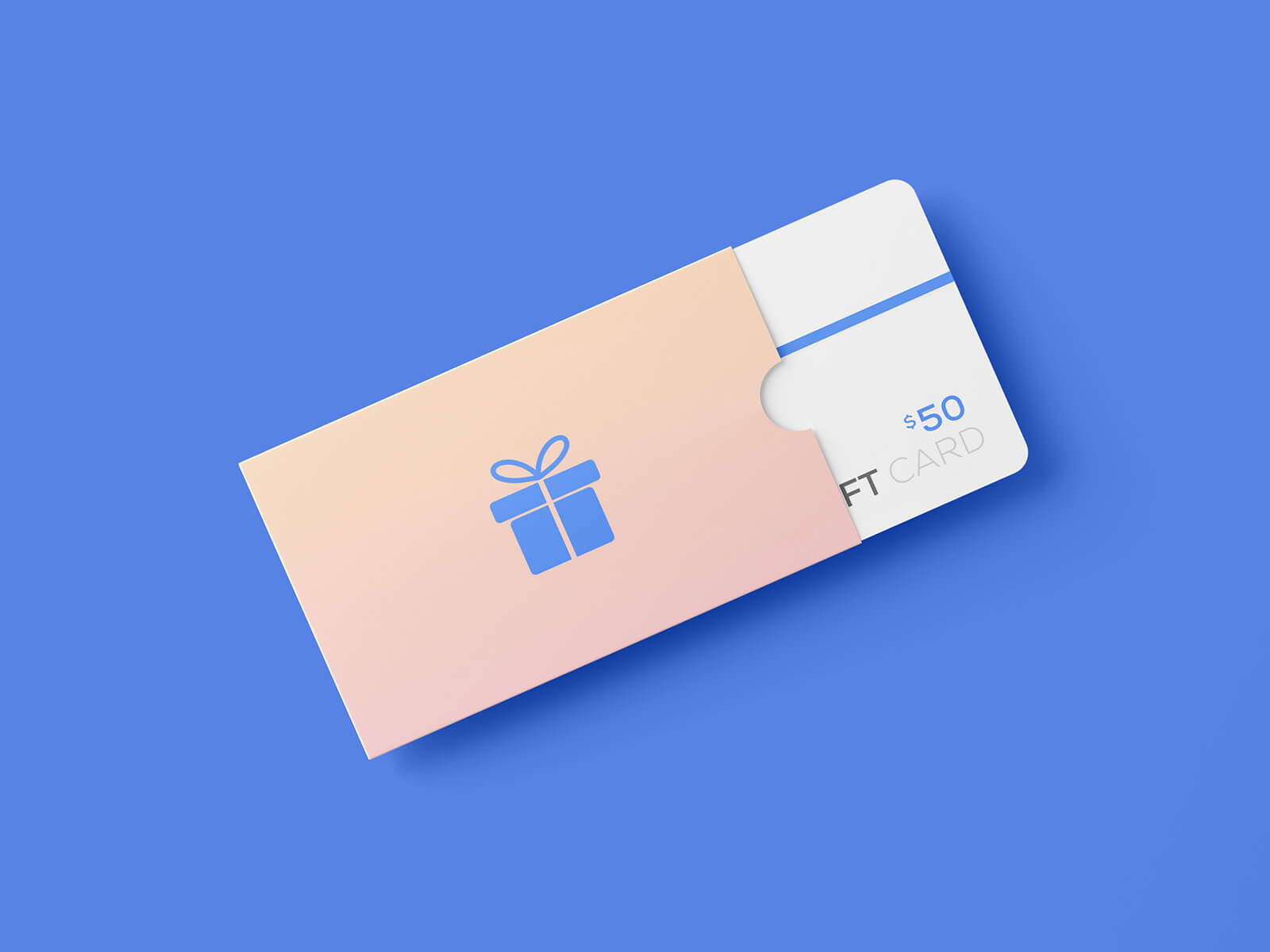 Free Gift Card With Holder Sleeves Mockup PSD