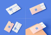 Free Gift Card With Holder Sleeves Mockup PSD