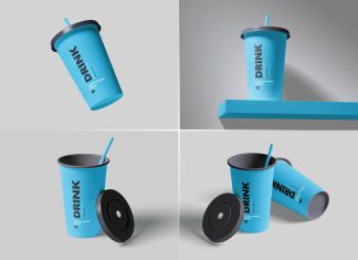 Free Juice Soda Drink Disposable Paper Cup Mockup