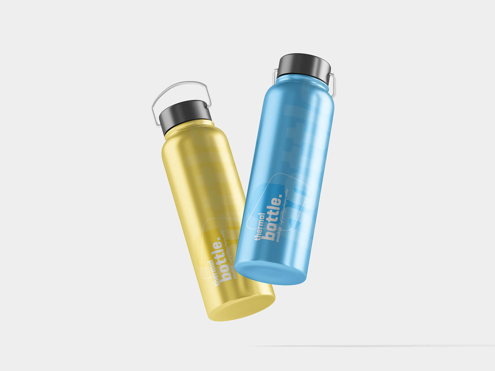 Free Stainless Steel Thermal Bottle Mockup PSD